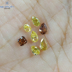 0.64 CT/7 PCS Mix Shape Natural Diamond Mix Color VS Clarity (3.98 MM)