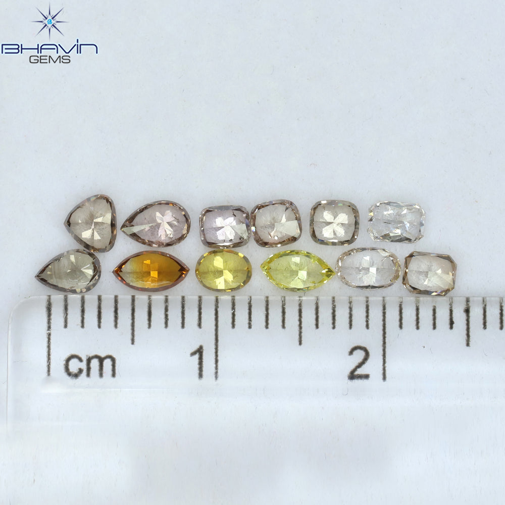 1.57 CT/12 Pcs Mix Shape Natural Diamond Mix Color SI Clarity (4.70 MM)