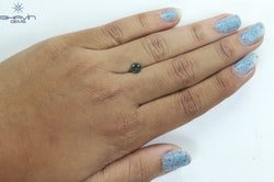 0.59 CT Round Diamond Natural Loose Diamond Green Color I3 Clarity (5.35 MM)
