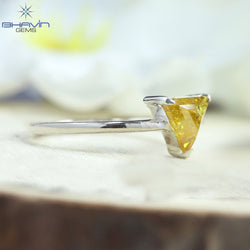 Triangle Diamond, Natural Diamond Ring, Salt And pepper Diamond, Gold Ring, Engagement Ring, Wedding Ring, Diamond Ring