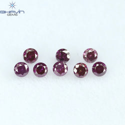 0.28 CT/8 PCS ラウンド ダイヤモンド ピンク色 天然ダイヤモンド I1 クラリティ (2.00 MM)