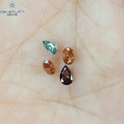 0.40 CT/4 Pcs Mix Shape Natural Diamond Pink Color SI Clarity (3.94 MM)