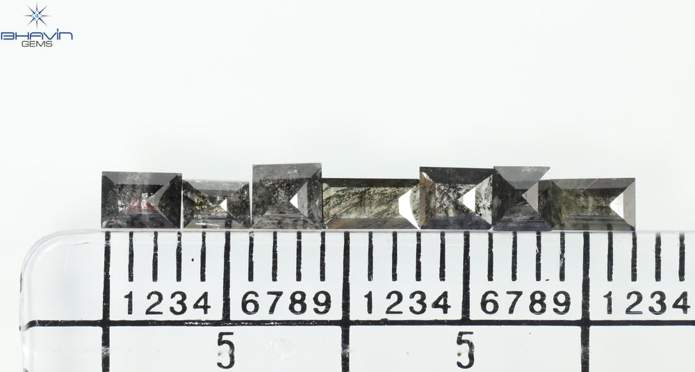 0.92 CT/7 Pcs, Baguette Diamond, Salt And Pepper Color, I3 Clarity