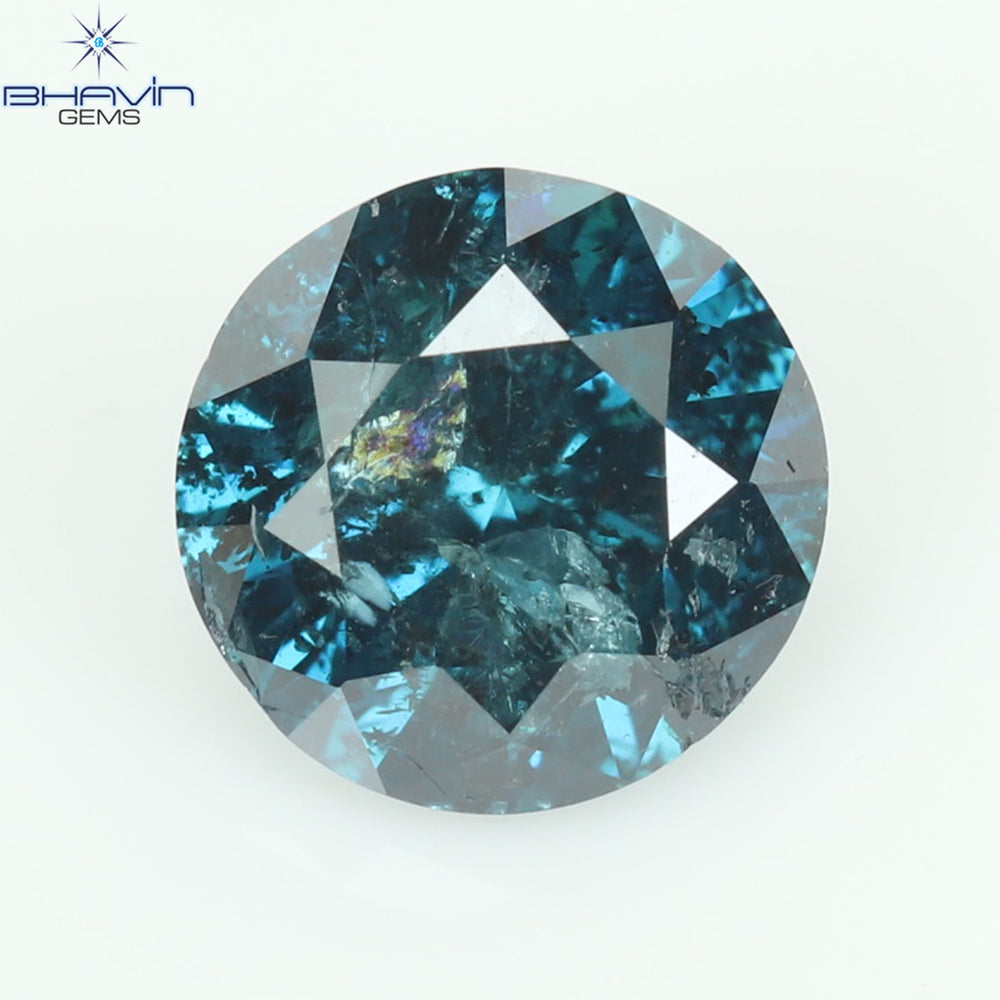 0.45 CT Round Diamond Natural Diamond Blue Color I3 Clarity (4.86 MM)