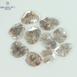 5.42 CT/10 Pcs Slice Shape Natural Loose Diamond Salt And Pepper Color I3 Clarity (10.18 MM)