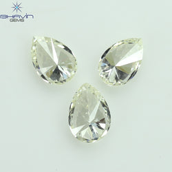 0.35 CT/3 Pcs Pear Shape Natural Diamond White(K) Color VS1 Clarity (4.14 MM)