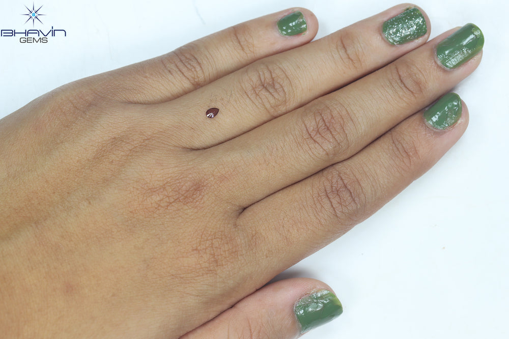 0.08 CT Pear Shape Natural Diamond Enhanced Pink Color VS1 Clarity (3.56 MM)