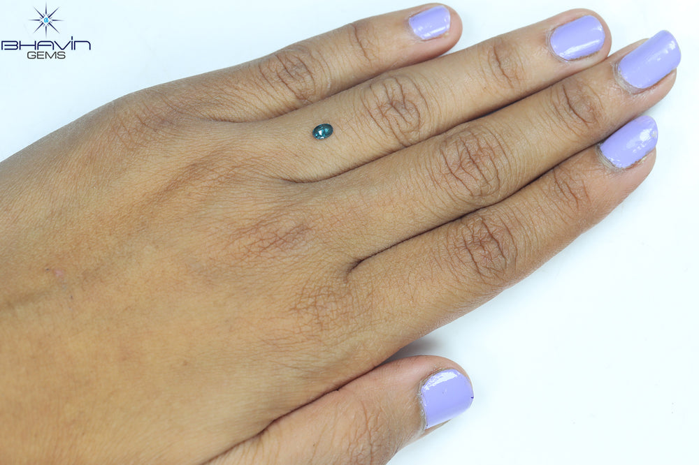 0.19 CT Oval Shape Natural Diamond Blue Color SI1 Clarity (4.26 MM)
