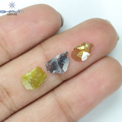 1.16 CT/3 Pcs Rosecut Polki Shape Natural Diamond  Fancy Color I3 Clarity (8.92 MM)