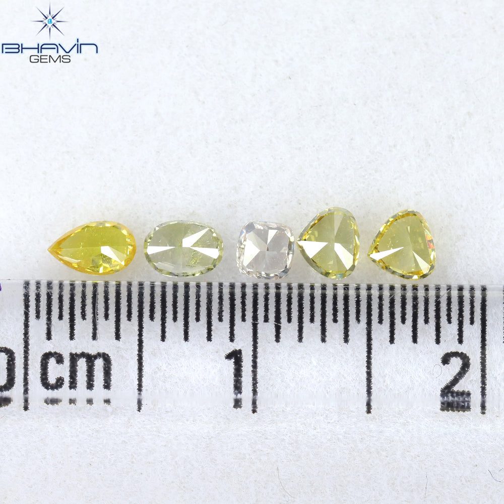 0.58 CT/5 Pcs Mix Shape Natural Diamond Mix Color VS-SI Clarity (3.90 MM)