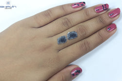 2.32 CT/2 PCS Slice Diamond Salt And Pepper Color Clarity I3 (12.50 MM)