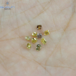 0.81 CT/9 Pcs Radiant Shape Natural Diamond Mix Color VS2 Clarity (2.93 MM)