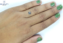 0.69 CT Round Rose Cut Shape Natural Diamond Salt And Pepper Color I3 Clarity (5.76 MM)