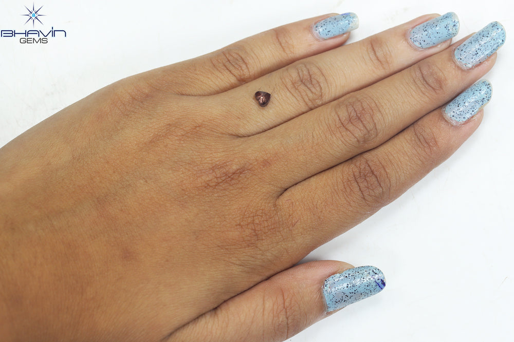 0.45 CT Heart Shape Natural Loose Diamond Pink Color SI1 Clarity (4.57 MM)