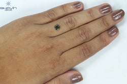 1.03 CT エメラルド シェイプ ナチュラル ダイヤモンド 強化グリーン カラー I2 クラリティ (5.30 MM)