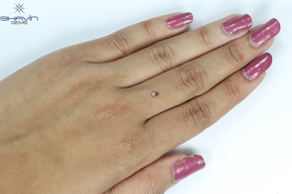 0.09 CT Pear Shape Natural Diamond Pink Color SI2 Clarity (3.51 MM)