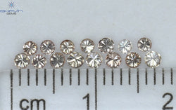 0.38 CT/15 Pcs Round Shape Natural Loose Diamond Brown Pink ((Argyle) Color VS2 Clarity (2.00 MM)