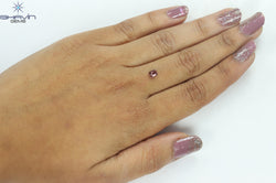 0.41 CT Emerald Shape Natural Diamond Pink Color SI1 Clarity (4.36 MM)