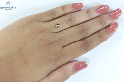 0.33 CT Radiant Diamond Cognac Color Natural Diamond Clarity SI2 (5.15 MM)