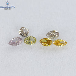 0.41 CT/6 Pcs Mix Shape Natural Diamond Mix Color VS-SI Clarity (3.57 MM)