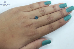 0.81 CT Round Diamond Natural Diamond Blue Color I3 Clarity (5.88 MM)