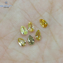 0.61 CT/6 Pcs Pear Shape Natural Diamond Mix Color VS2 Clarity (3.97 MM)
