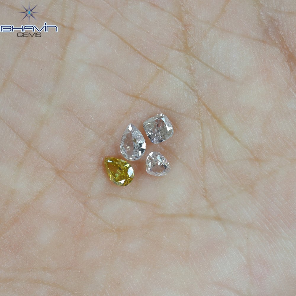 0.60 CT/4 Pcs Mix Shape Natural Diamond Mix Color SI Clarity (4.21 MM)