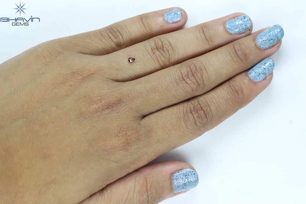 0.08 CT Pear Shape Natural Diamond Pink Color VS2 Clarity (3.35 MM)