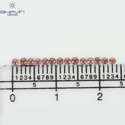 0.26 CT/14 ピース ラウンド シェイプ ナチュラル ルース ダイヤモンド ピンク カラー SI クラリティ (1.75 MM)