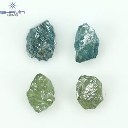 0.68 CT/4 PCS Rough Shape Enhanced Mix Color Natural Diamond I3 Clarity (4.10 MM)