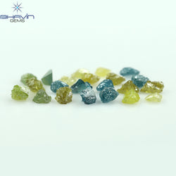 1.89 CT/22 PCS Rough Shape Enhanced Mix Color Natural Diamond I3 Clarity (3.30 MM)
