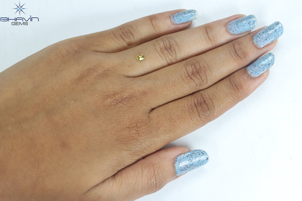 0.20 CT Oval Shape Natural Diamond Yellow Color VS1 Clarity (4.15 MM)