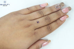 0.24 CT Asscher Shape Natural Diamond Pink Color VS2 Clarity (3.74 MM)