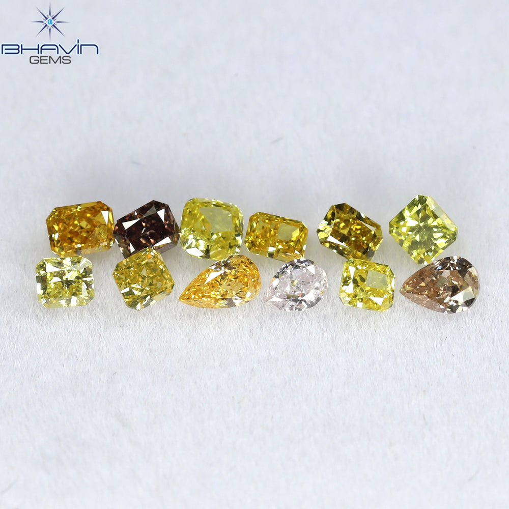 0.56 CT/12 Pcs Mix Shape Natural Diamond Mix Color VS2 Clarity (3.04 MM)