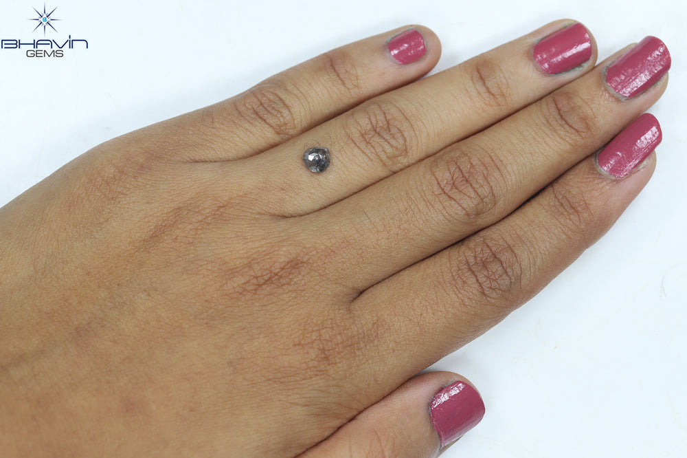 0.61 CT Heart Shape Natural Loose Diamond Salt And Pepper Color I3 Clarity (5.47 MM)