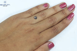 0.61 CT Heart Shape Natural Loose Diamond Salt And Pepper Color I3 Clarity (5.47 MM)