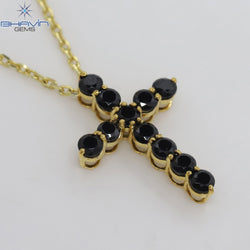 Diamond Pendant, Round Diamond, Black Diamond, Yellow Gold Pendant, Bridal Necklace, Pendant