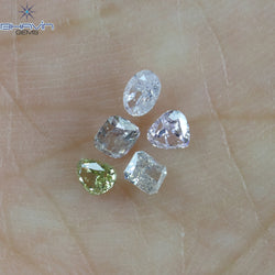 0.43 CT/5 Pcs Mix Shape Natural Diamond Pink Color SI Clarity (3.10 MM)