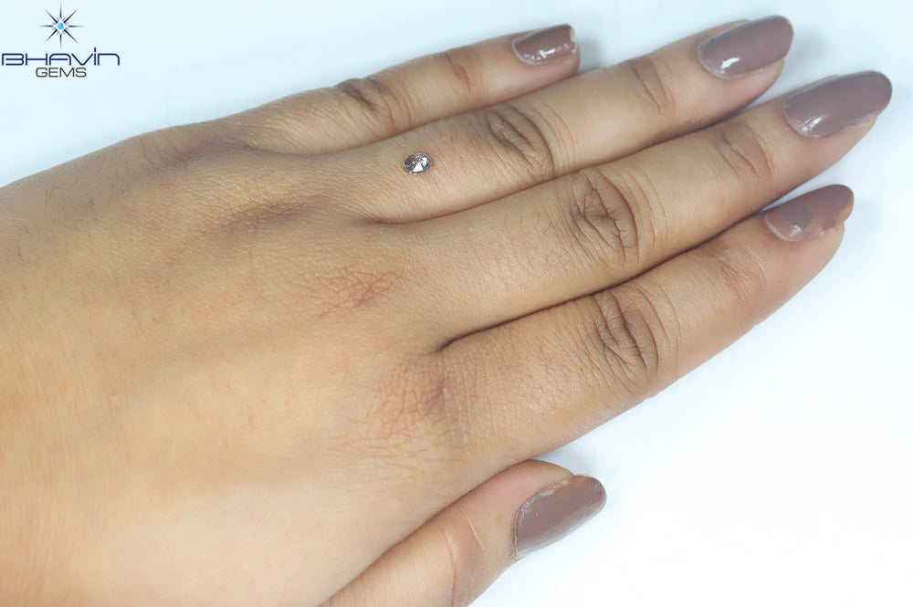 0.27 CT Oval Shape Natural Diamond Brown-Pink Color SI1 Clarity (4.66 MM)