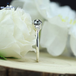 Round Rose Cut Shape Diamond Engagement Ring And Wedding Diamond Ring