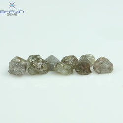 3.38 CT/10 Pcs Rough Shape Grey Color Natural Diamond I3 Clarity (3.84 MM)