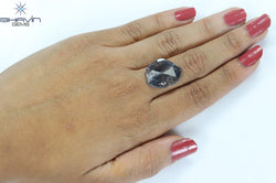 5.51 CT Slice Shape Natural Diamond Salt And Pepper Color I3 Clarity (20.03 MM)