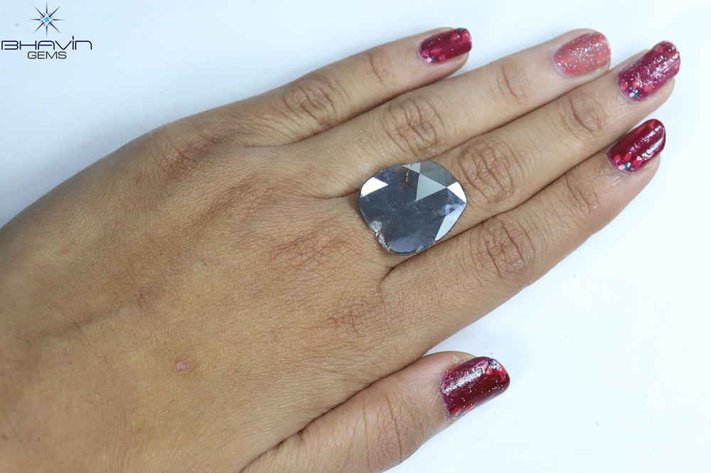 9.29 CT Slice Shape Natural Diamond Brown Gray Color I3 Clarity (21.00 MM)