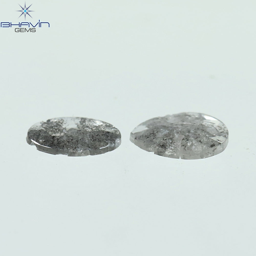 0.19 CT/2 Pcs Mix Slice Shape Natural Diamond Salt And Pepper Color I3 Clarity (4.58 MM)