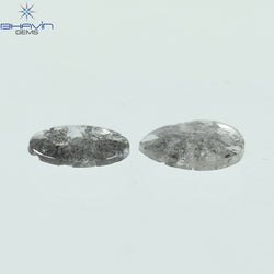 0.19 CT/2 Pcs Mix Slice Shape Natural Diamond Salt And Pepper Color I3 Clarity (4.58 MM)
