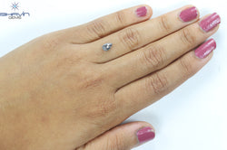 0.64 CT Pear Shape Natural Loose Diamond Salt And Pepper Color I3 Clarity (6.92 MM)