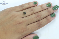 1.05 CT Heart Shape Natural Diamond Enhanced Green Color I2 Clarity (6.19 MM)