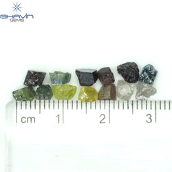 6.44 CT/17 PCS Mix Color Rough Diamond Natural loose Diamond I3 Clarity (4.49 MM)