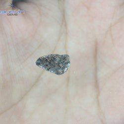 1.26 CT Slice Shape Natural Diamond Salt And Papper Color I3 Clarity (13.20 MM)