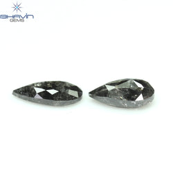 0.57 CT/2 Pcs Pear Shape Natural Loose Diamond Salt And Pepper Color I3 Clarity (5.63 MM)